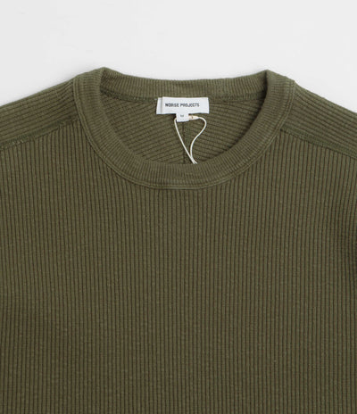 Norse Projects Eske Military Rib Long Sleeve T-Shirt - Olive Night