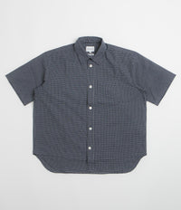 Norse Projects Espevik Short Sleeve Shirt in Dark Navy Check