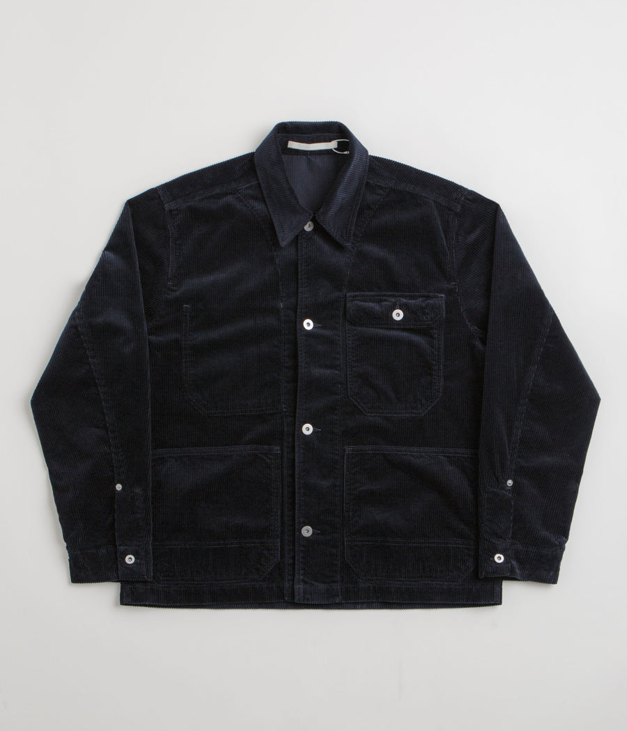 Norse Projects Folke Wide Corduroy Chore Jacket in Dark Navy