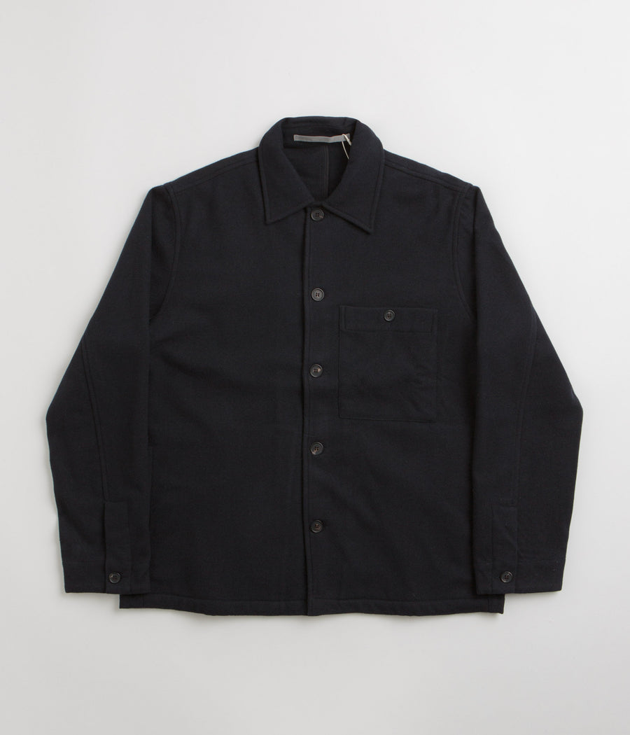 Norse Projects Folke Wool Overshirt in Dark Navy