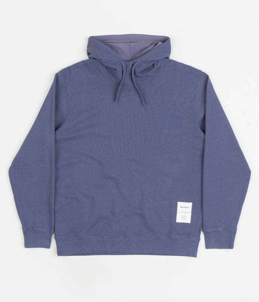 Norse Projects Fraser Tab Series Hoodie in Scoria Blue