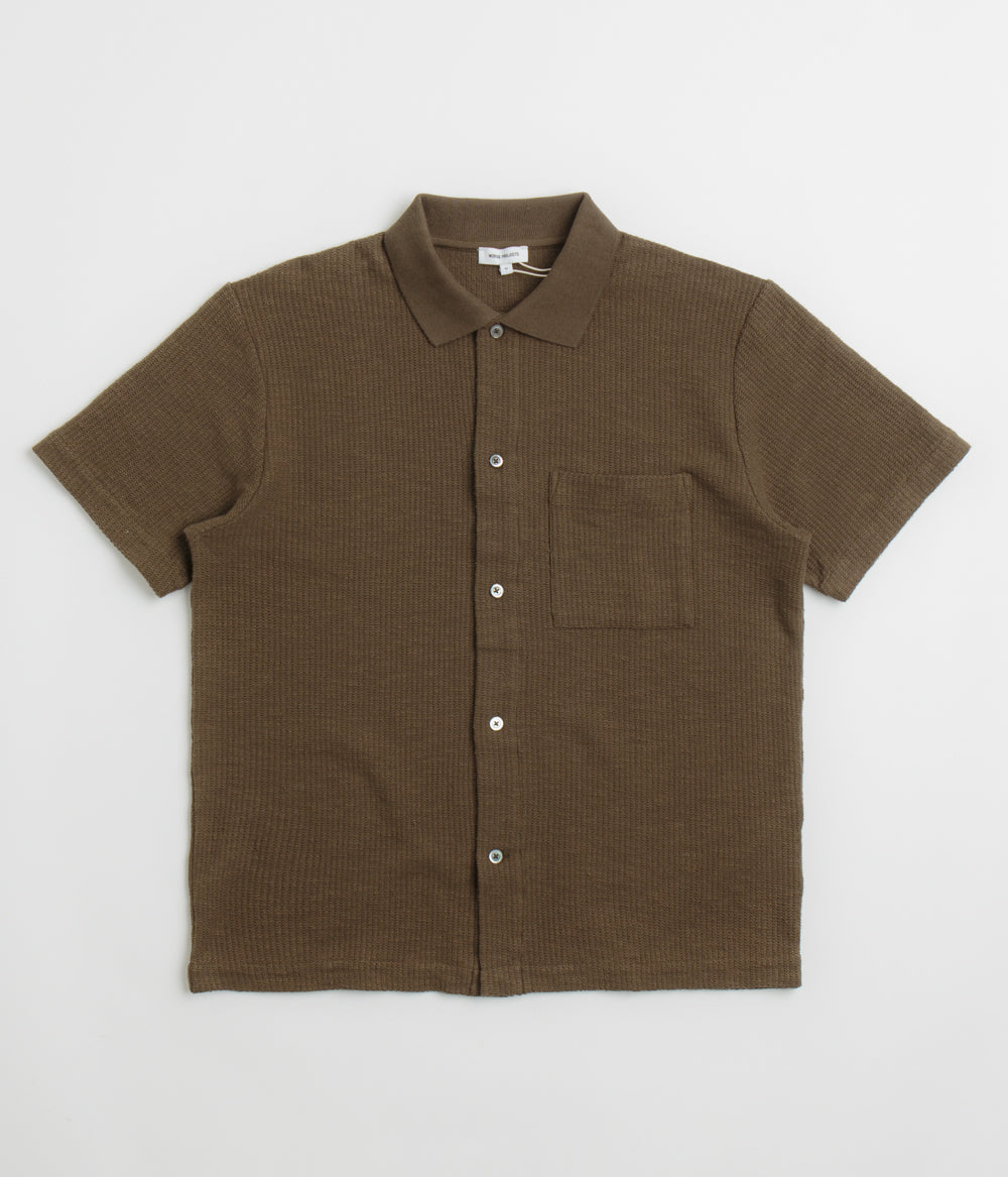 Norse Projects Gustav Crochet Shirt in Chestnut