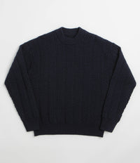 Norse Projects Hirtshals Knit Crewneck Sweatshirt in Dark Navy