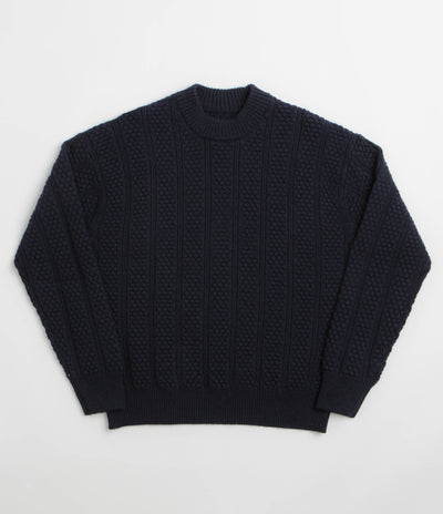 Norse Projects Hirtshals Knit Crewneck Sweatshirt in Dark Navy
