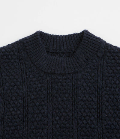 Norse Projects Hirtshals Knit Crewneck Sweatshirt in Dark Navy
