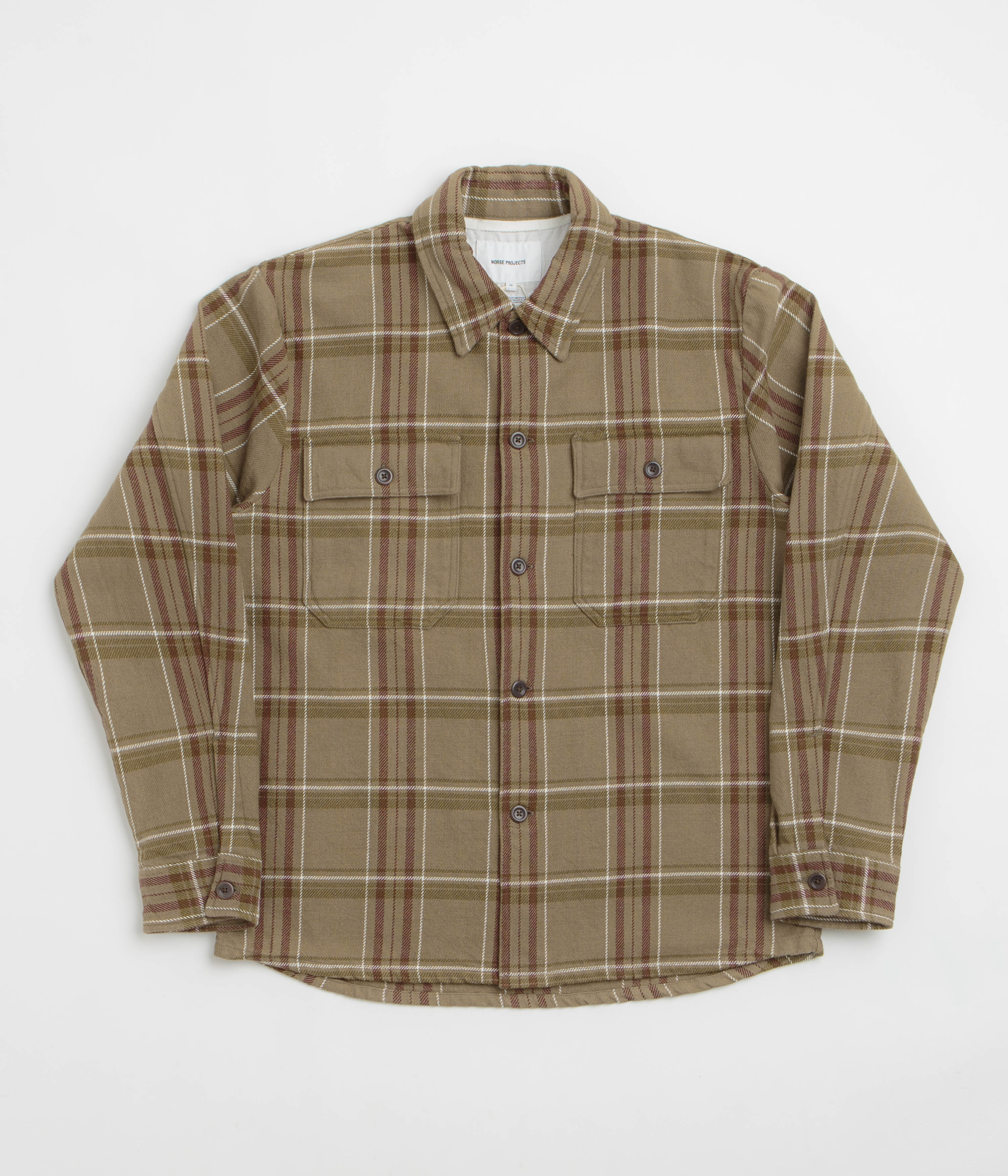 Norse Projects Hjalmer Check Overshirt in Walnut