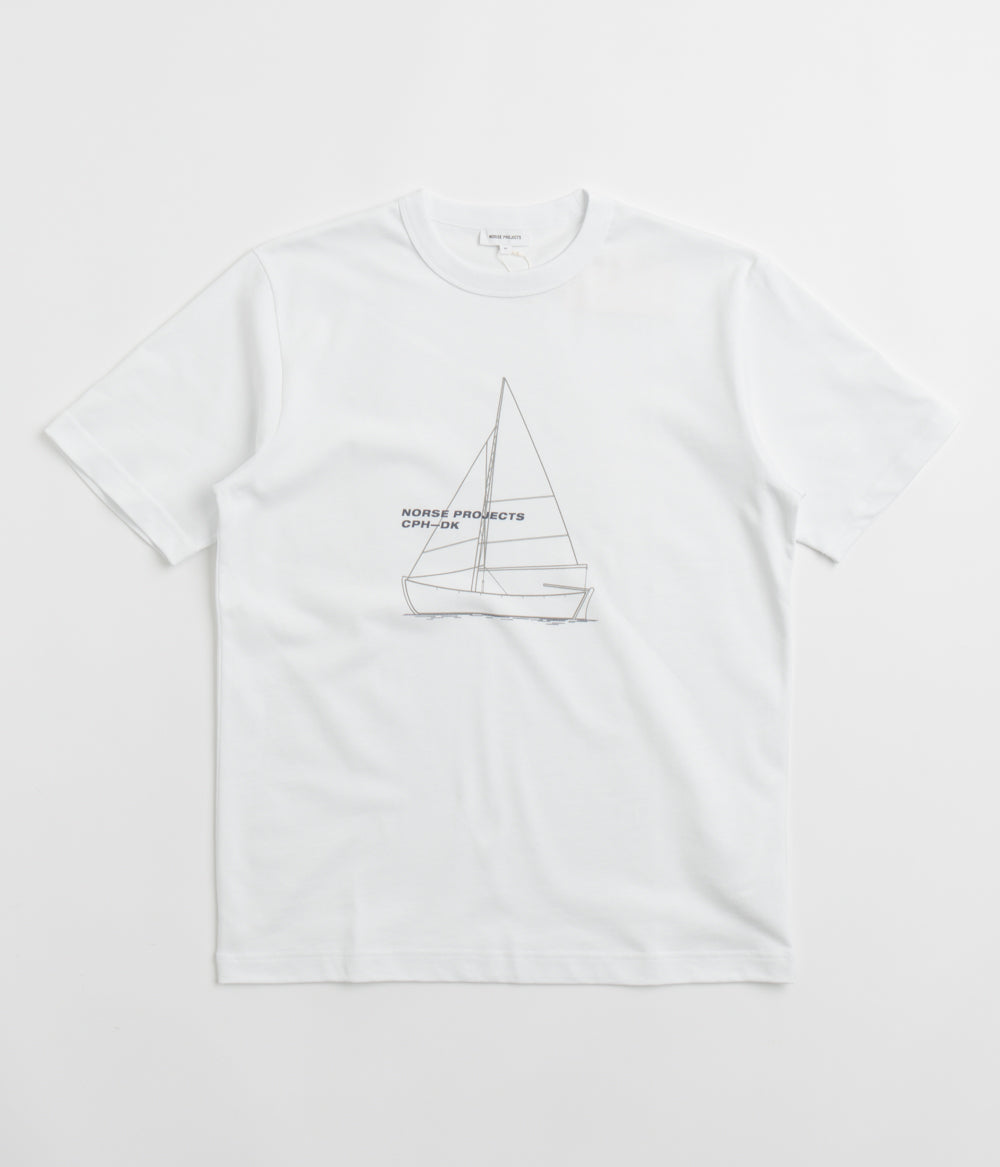 Norse Projects Holger Organic Boat Print T-Shirt in White