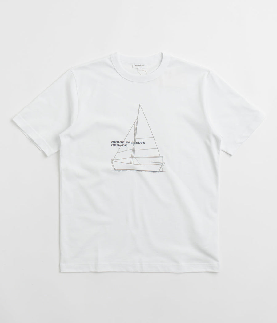 Norse Projects Holger Organic Boat Print T-Shirt in White