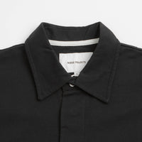 Norse Projects Isefjord Long Sleeve Polo Shirt in Black thumbnail