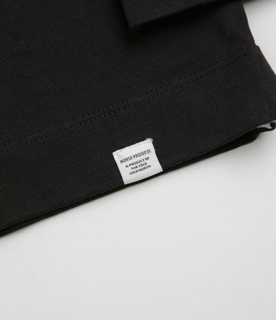 Norse Projects Isefjord Long Sleeve Polo Shirt in Black