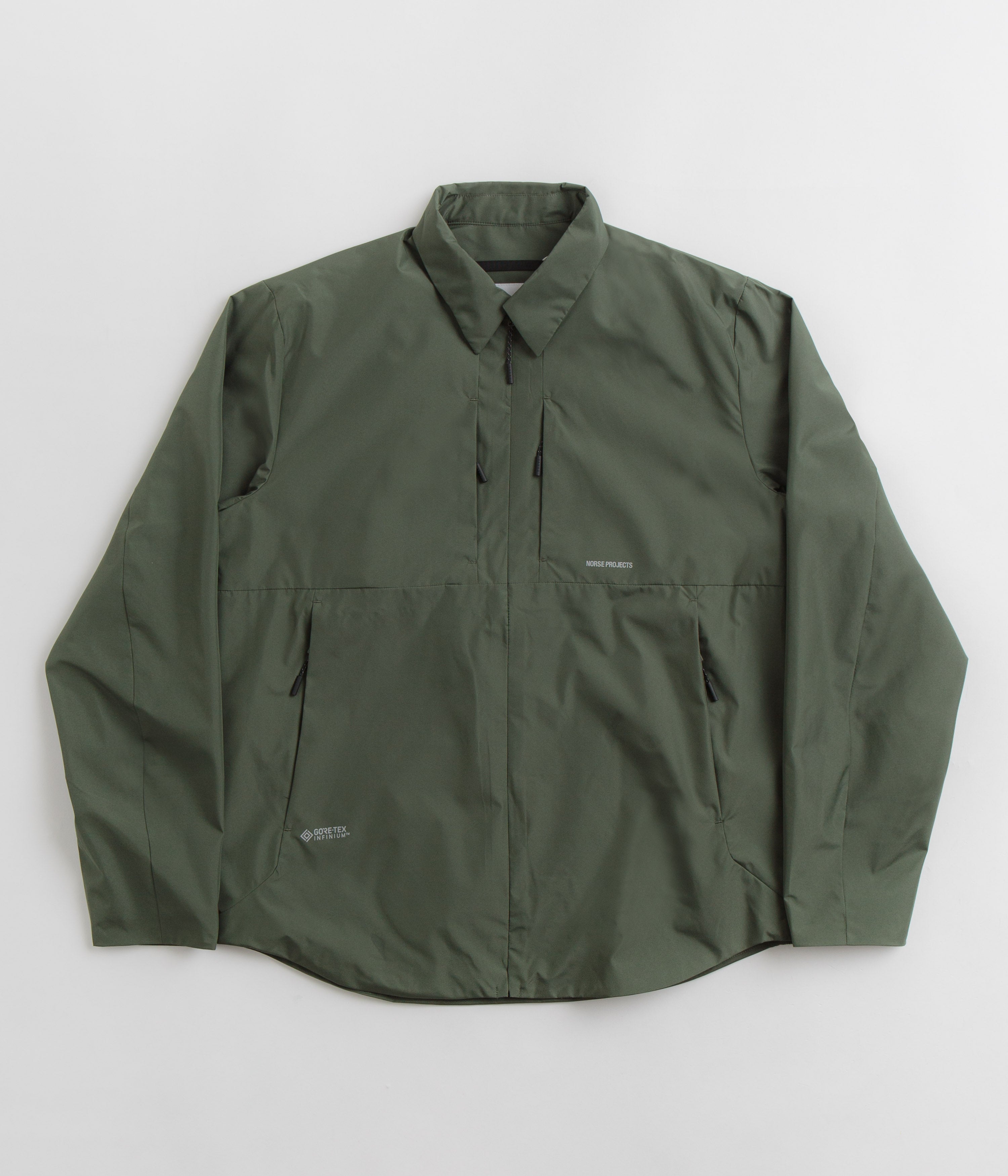 Norse Projects Jens Gore-Tex Infinium Insulated Shirt Jacket in Spruce Green