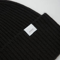 Norse Projects Merino Lambswool Beanie in Black thumbnail