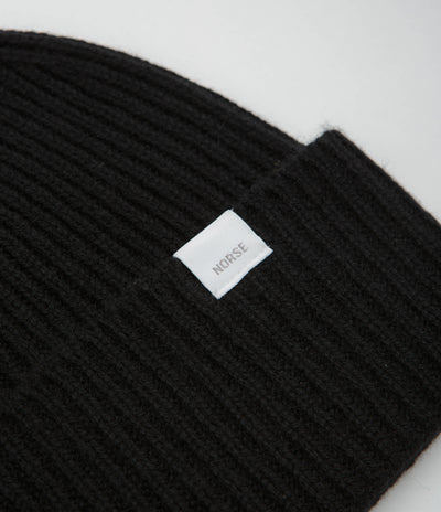 Norse Projects Merino Lambswool Beanie in Black