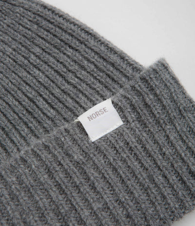 Norse Projects Merino Lambswool Beanie in Grey Melange