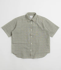 Norse Projects Ole Oversized Check Short Sleeve Shirt in Moss Green