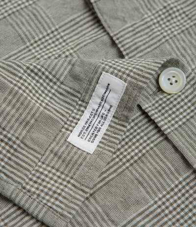 Norse Projects Ole Oversized Check Short Sleeve Shirt in Moss Green