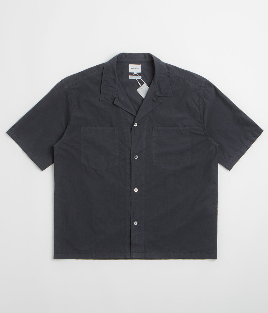 Norse Projects Mols Tencel Short Sleeve Shirt - Dark Navy