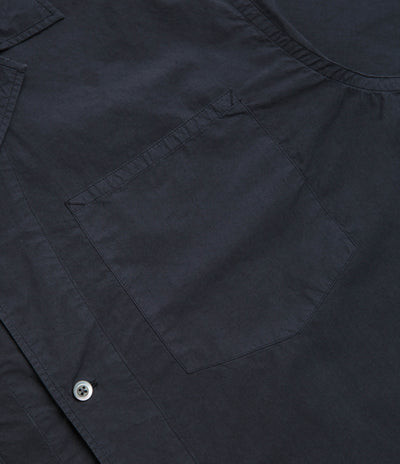 Norse Projects Mols Tencel Short Sleeve Shirt in Dark Navy