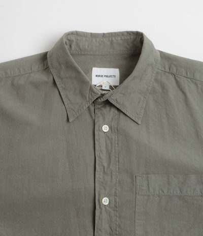 Norse Projects Ole Cotton Tencel Shirt in Mid Khaki