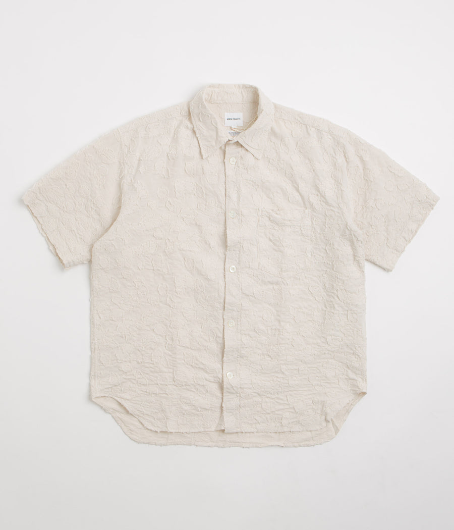 Norse Projects Ole Oversized Fil Coupe Short Sleeve Shirt in Ecru