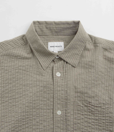 Norse Projects Ole Oversized Striped Shirt - Clay