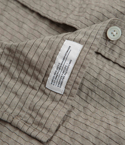 Norse Projects Ole Oversized Striped Shirt - Clay