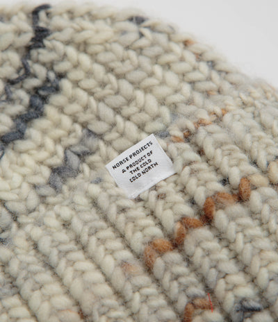 Norse Projects Space Melange Rib Beanie - Light Grey