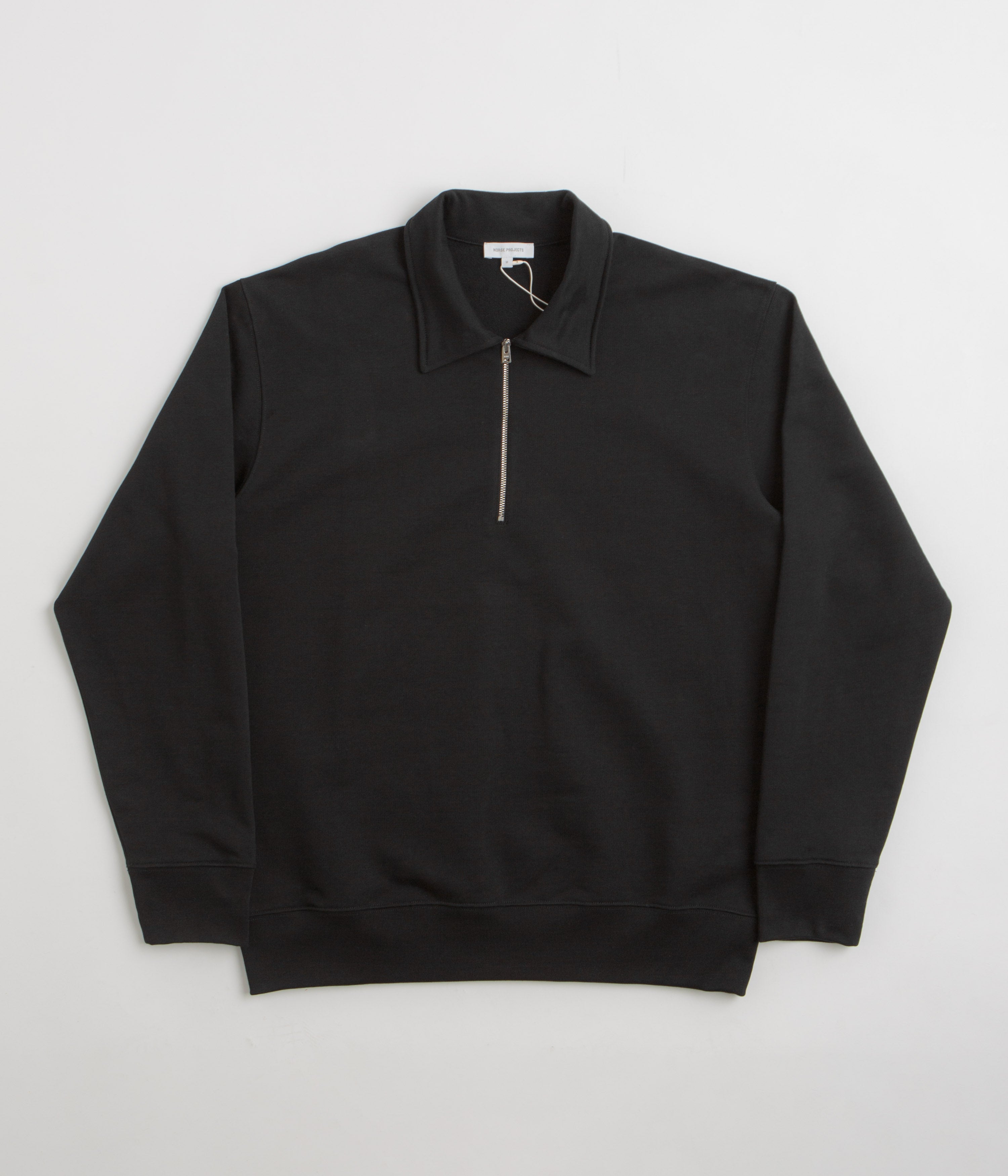 Norse Projects Standard Half Zip Sweatshirt in Black