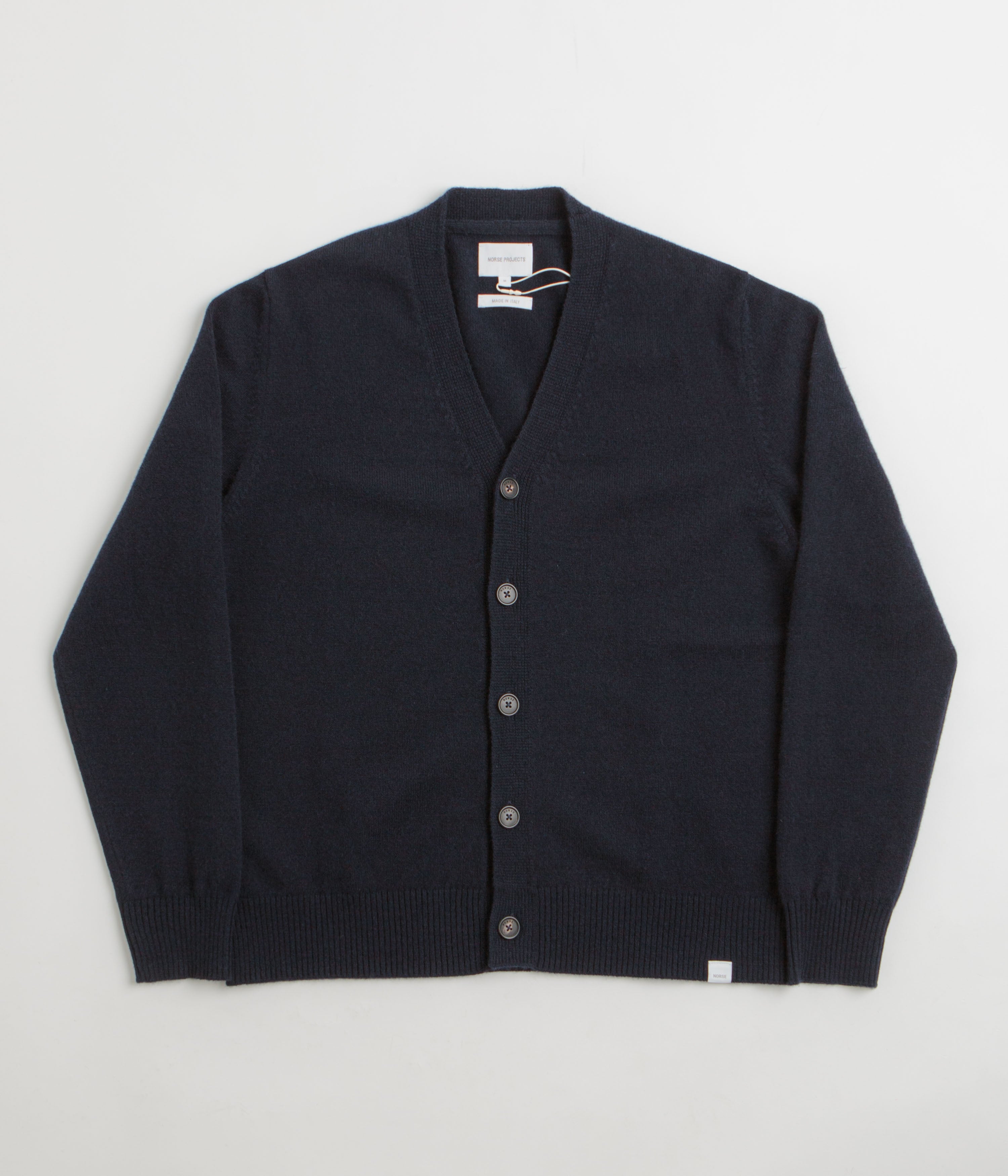 Norse Projects Standard Merino Cardigan in Dark Navy