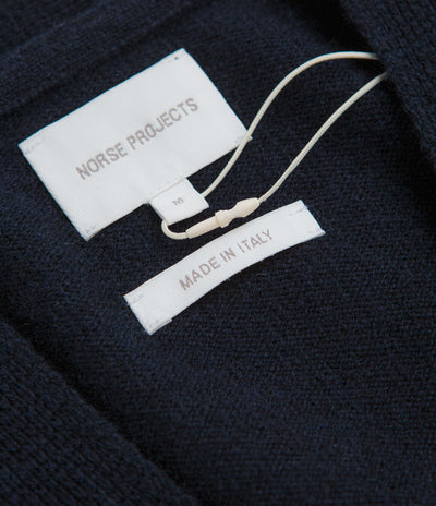 Norse Projects Standard Merino Cardigan in Dark Navy