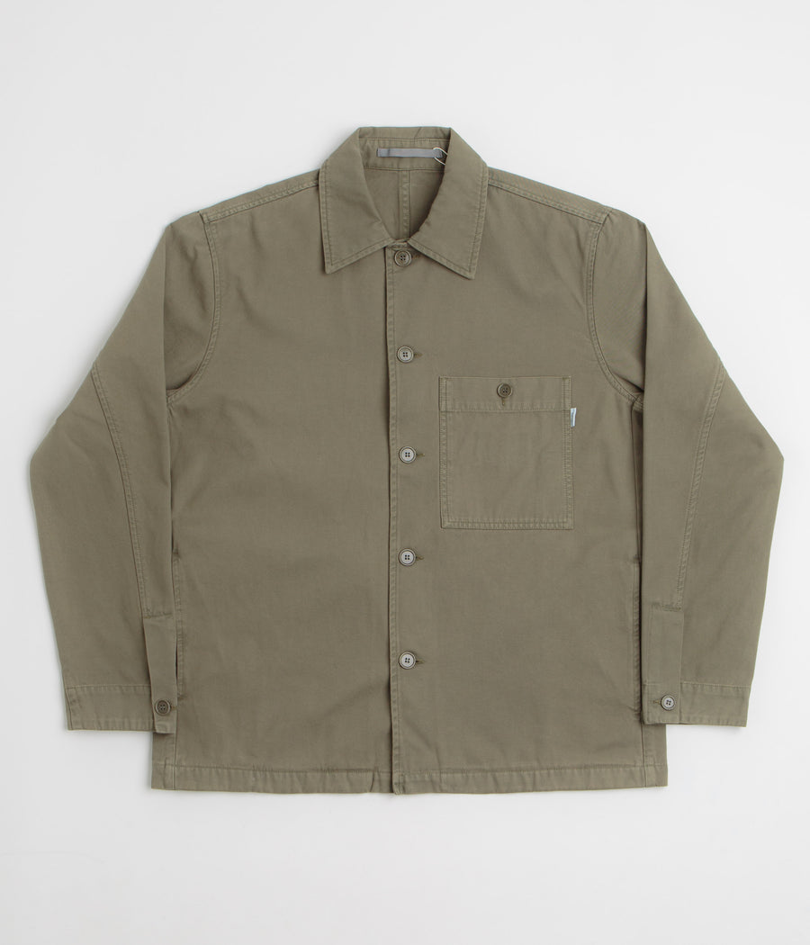 Norse Projects Standard Twill Overshirt in Sediment Green