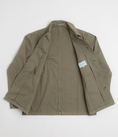 Norse Projects Standard Twill Overshirt in Sediment Green