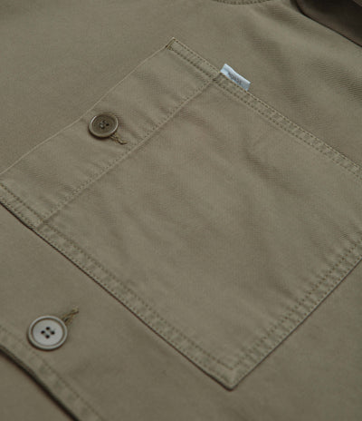 Norse Projects Standard Twill Overshirt in Sediment Green