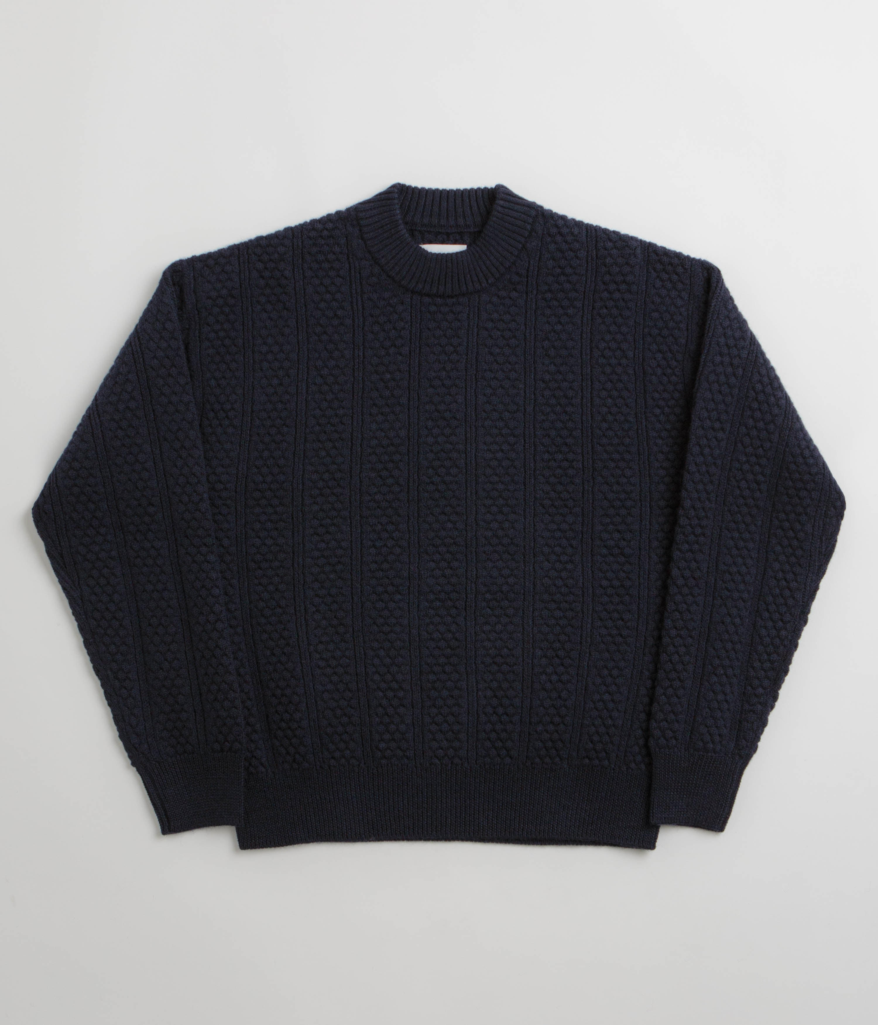 Norse Projects Storm Knit Crewneck Sweatshirt in Dark Navy
