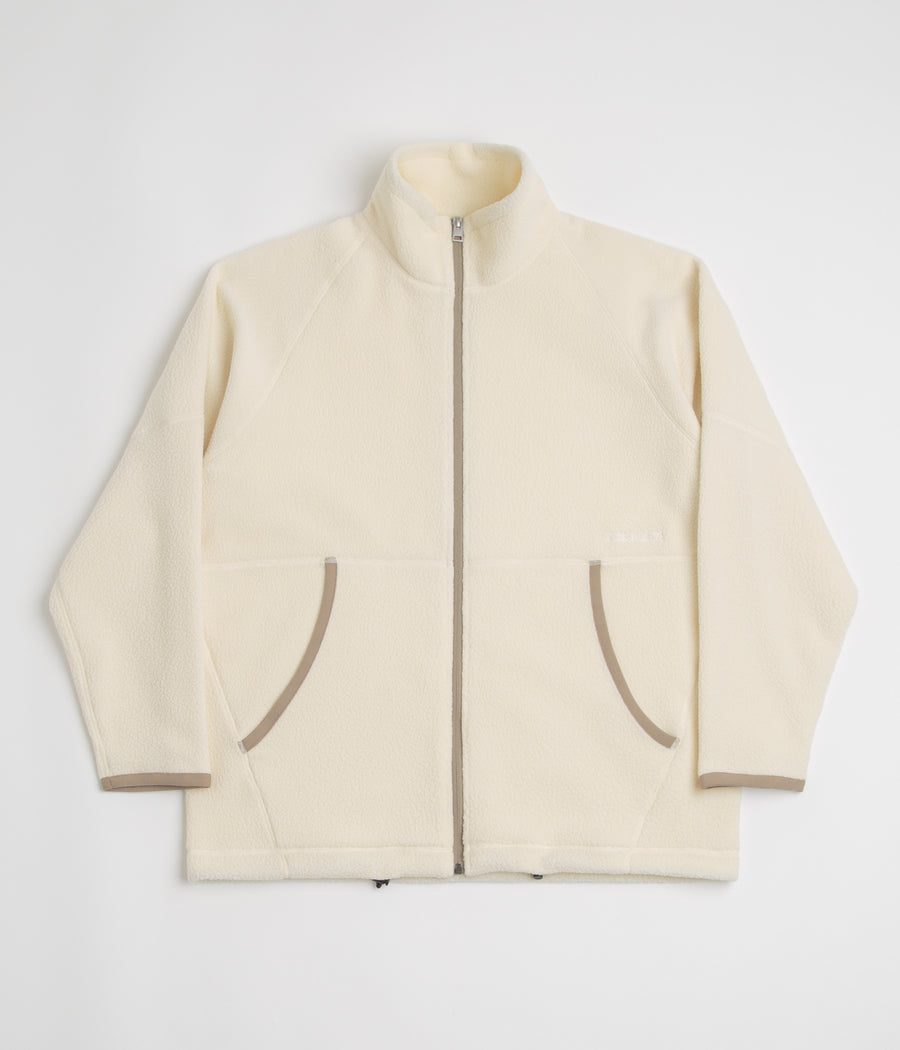 Norse Projects Tycho Pile Fleece Full Zip Jacket in Ecru