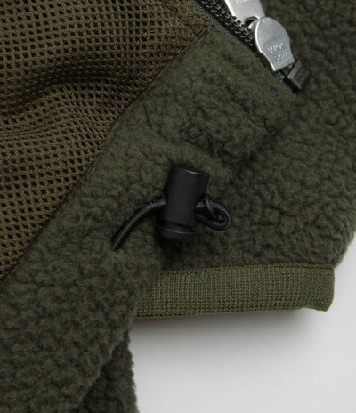 Norse Projects Tycho Pile Fleece Full Zip Jacket in Ivy Green