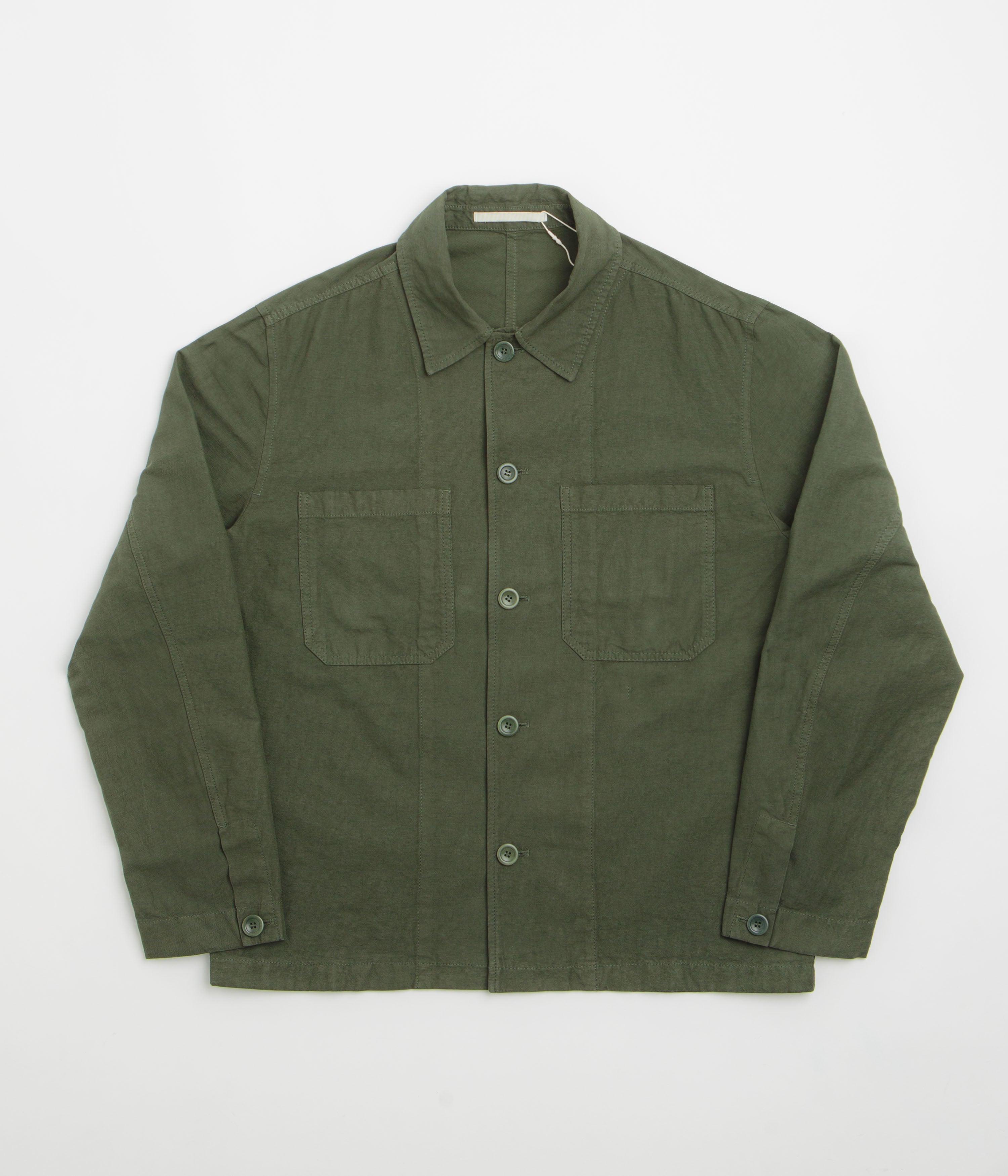 Norse Projects Tyge Cotton Linen Overshirt in Spruce Green