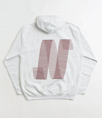 North N Logo Hoodie in Ash and Crimson