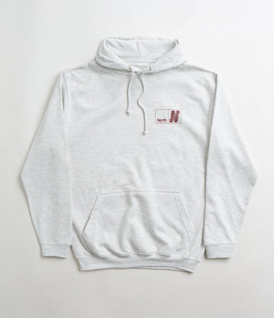 North N Logo Hoodie in Ash and Crimson