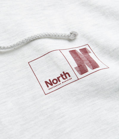 North N Logo Hoodie in Ash and Crimson