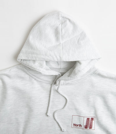 North N Logo Hoodie in Ash and Crimson