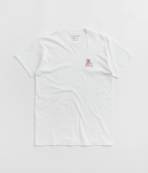 North Zodiac Logo Embroidered T-Shirt - White / Burgundy