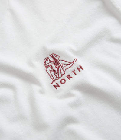 North Zodiac Logo Embroidered T-Shirt - White / Burgundy