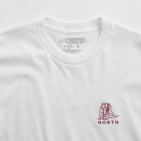 North Zodiac Logo Embroidered T-Shirt - White / Burgundy thumbnail