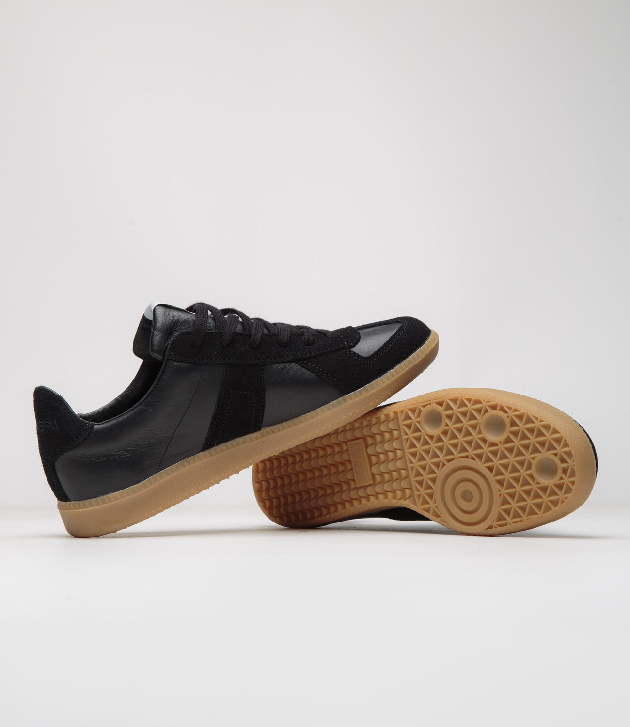 Novesta All Leather German Army Trainer Shoes - Black / Transparent ...