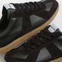 Novesta All Leather German Army Trainer Shoes - Black / Transparent thumbnail