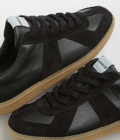 Novesta All Leather German Army Trainer Shoes - Black / Transparent