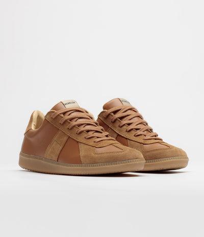 Novesta All Leather German Army Trainer Shoes - Cashew