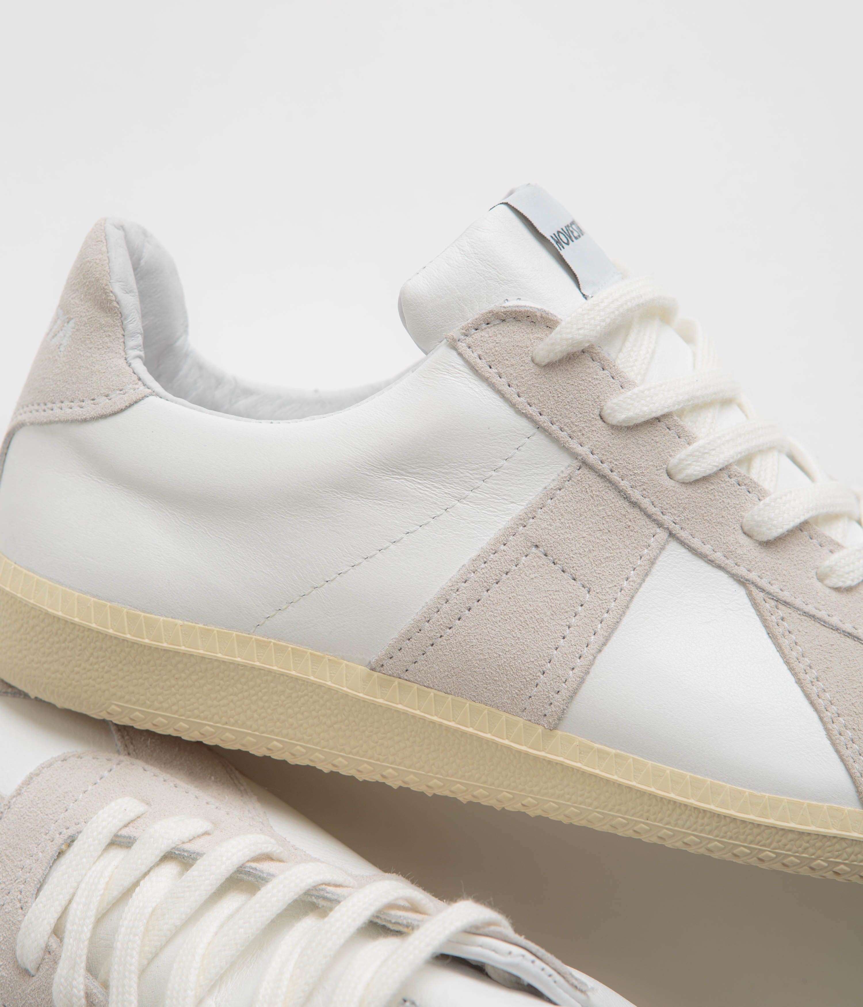 Novesta All Leather German Army Trainer Shoes - White / Ecru | flatspot