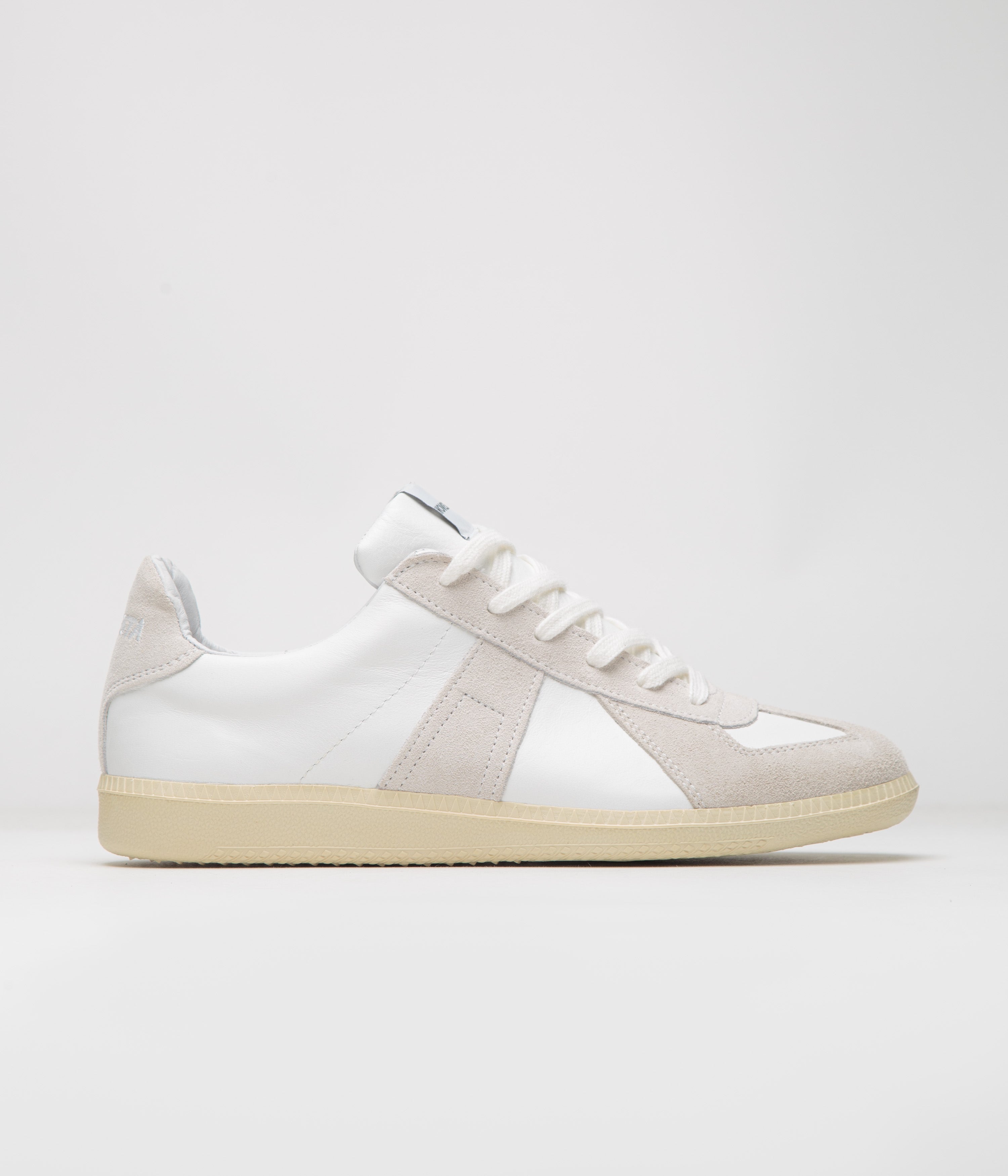 Novesta All Leather German Army Trainer Shoes in White and Ecru